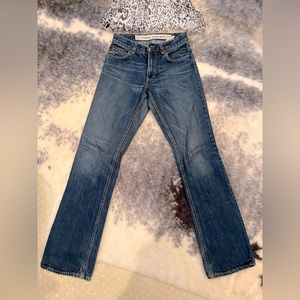 Gap 1969 straight leg,  boot cut,  blue jean, size 26W 32L